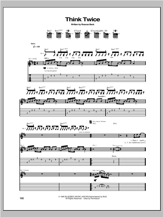 Download Robben Ford Think Twice Sheet Music