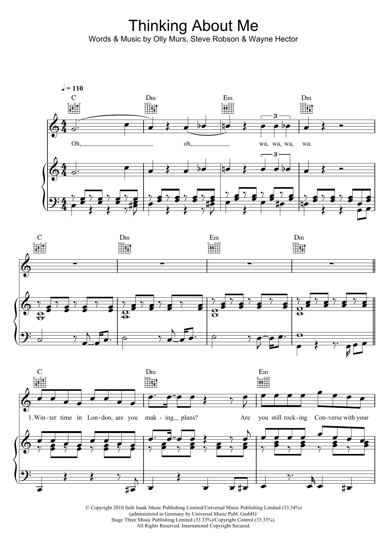 Download Olly Murs Thinking Of Me Sheet Music