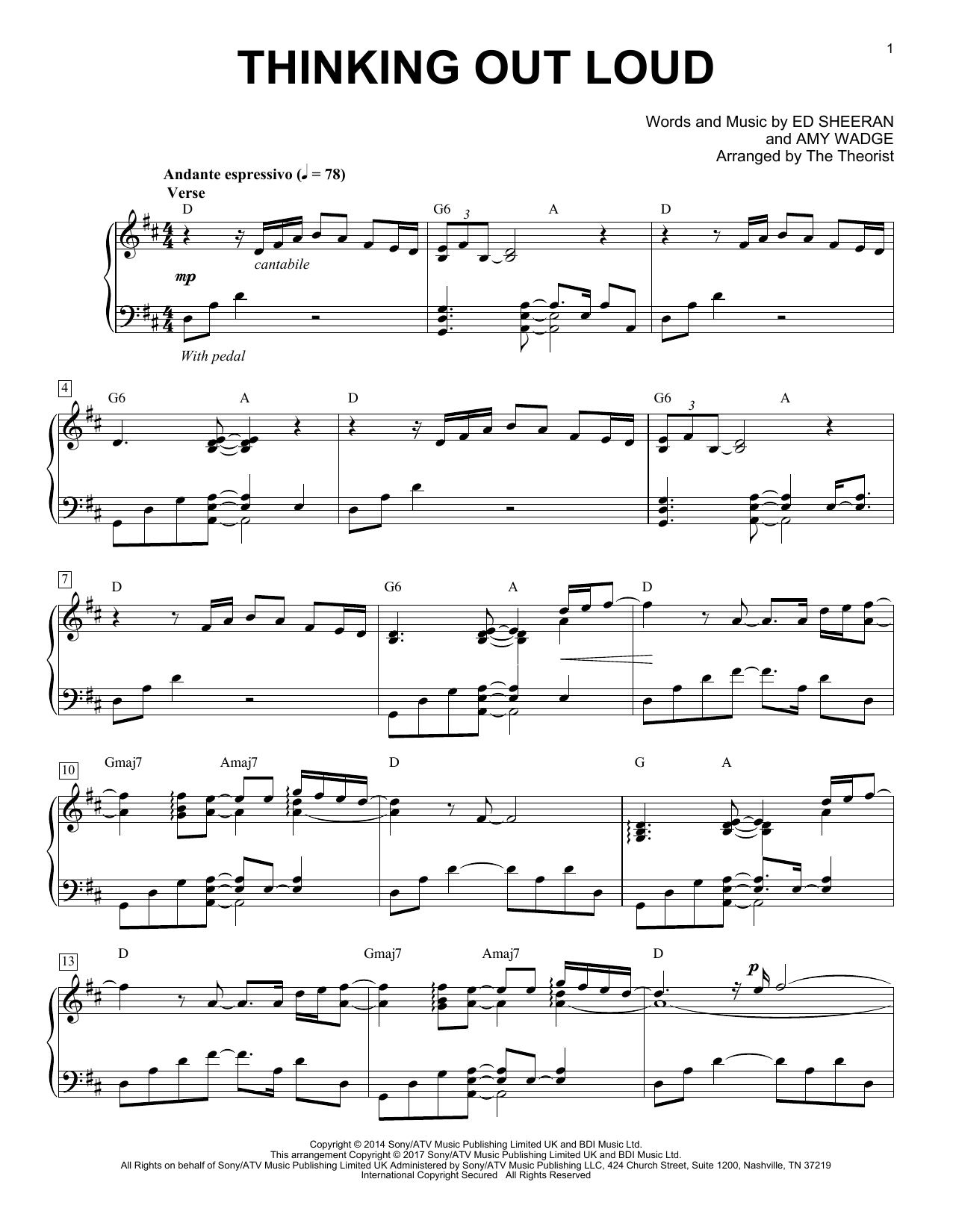 Download The Theorist Thinking Out Loud Sheet Music