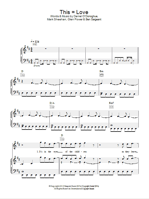 Download The Script This = Love Sheet Music