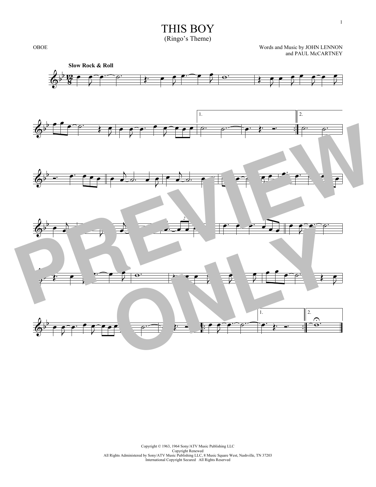 Download The Beatles This Boy (Ringo's Theme) Sheet Music