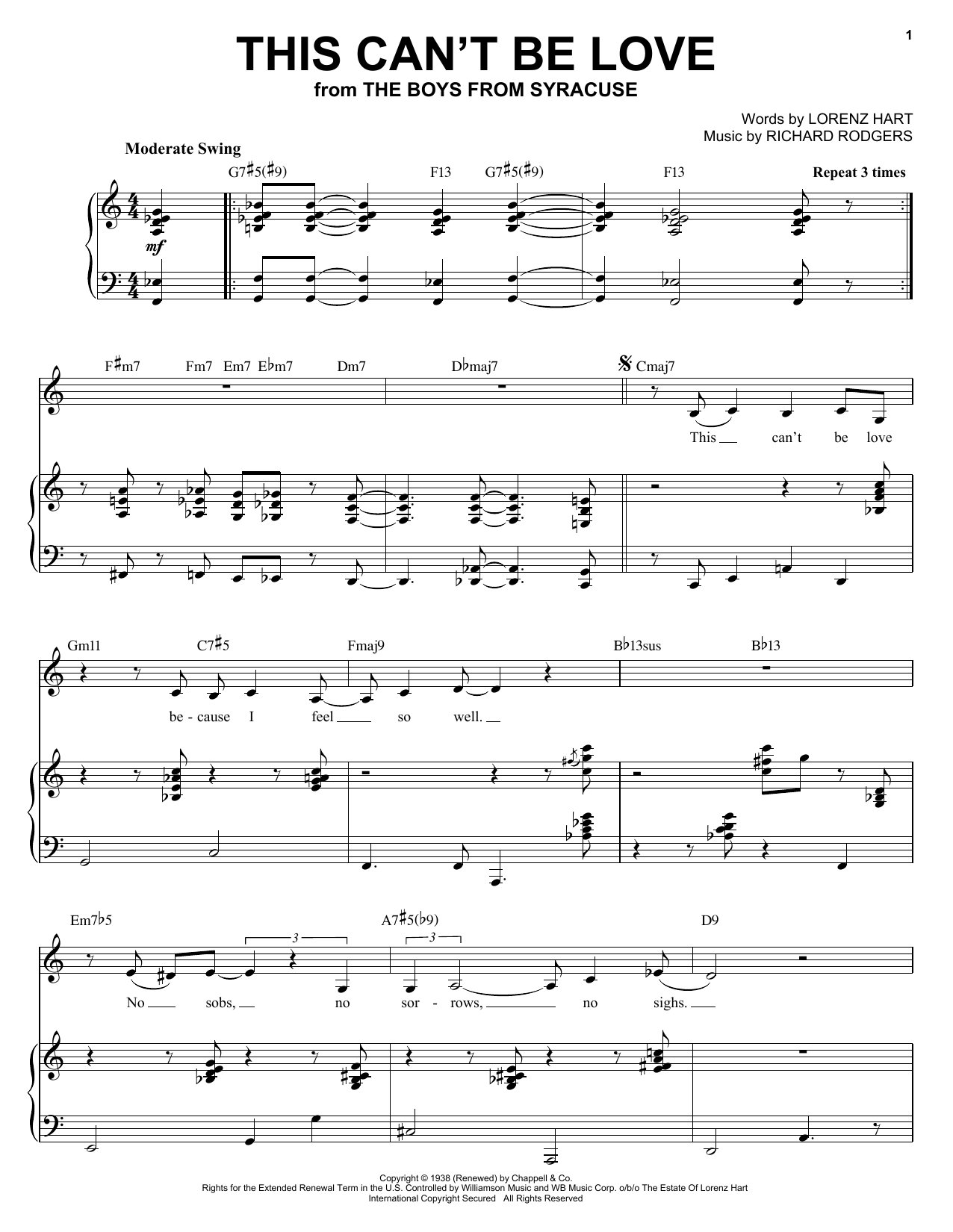 Download Diana Krall This Can't Be Love Sheet Music