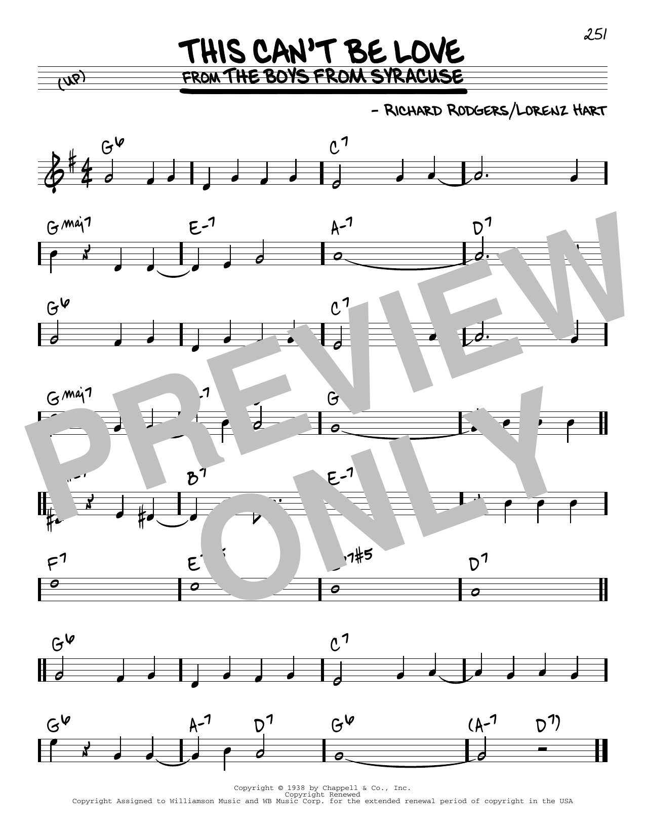 Download Rodgers & Hart This Can't Be Love Sheet Music