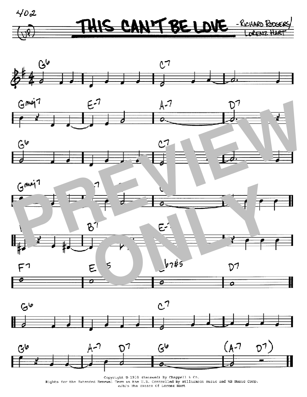 Download Rodgers & Hart This Can't Be Love Sheet Music