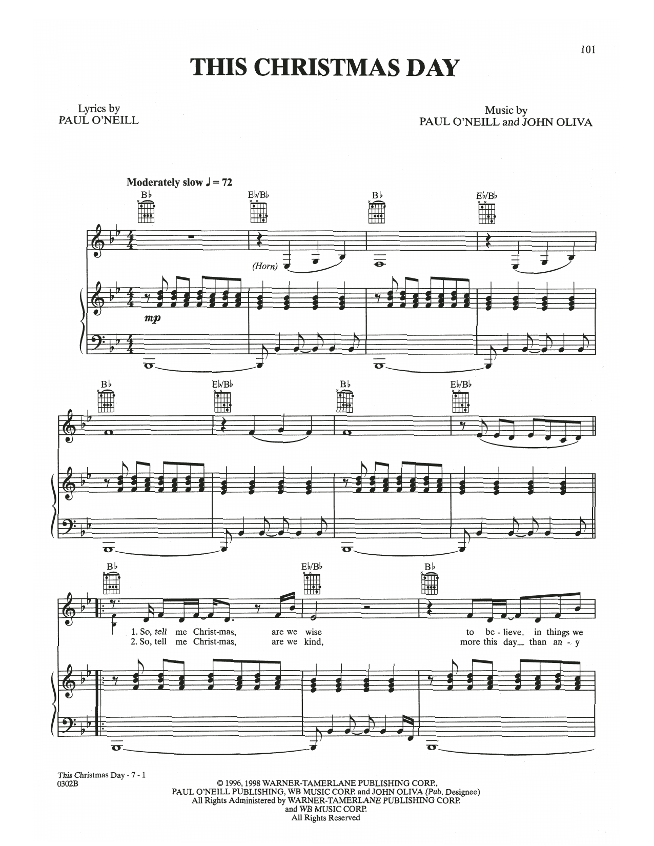 Download Trans-Siberian Orchestra This Christmas Day Sheet Music