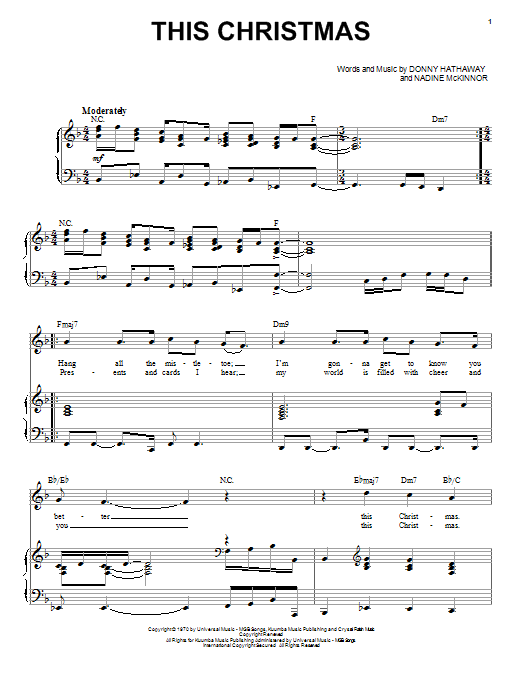 Download Donny Hathaway This Christmas Sheet Music