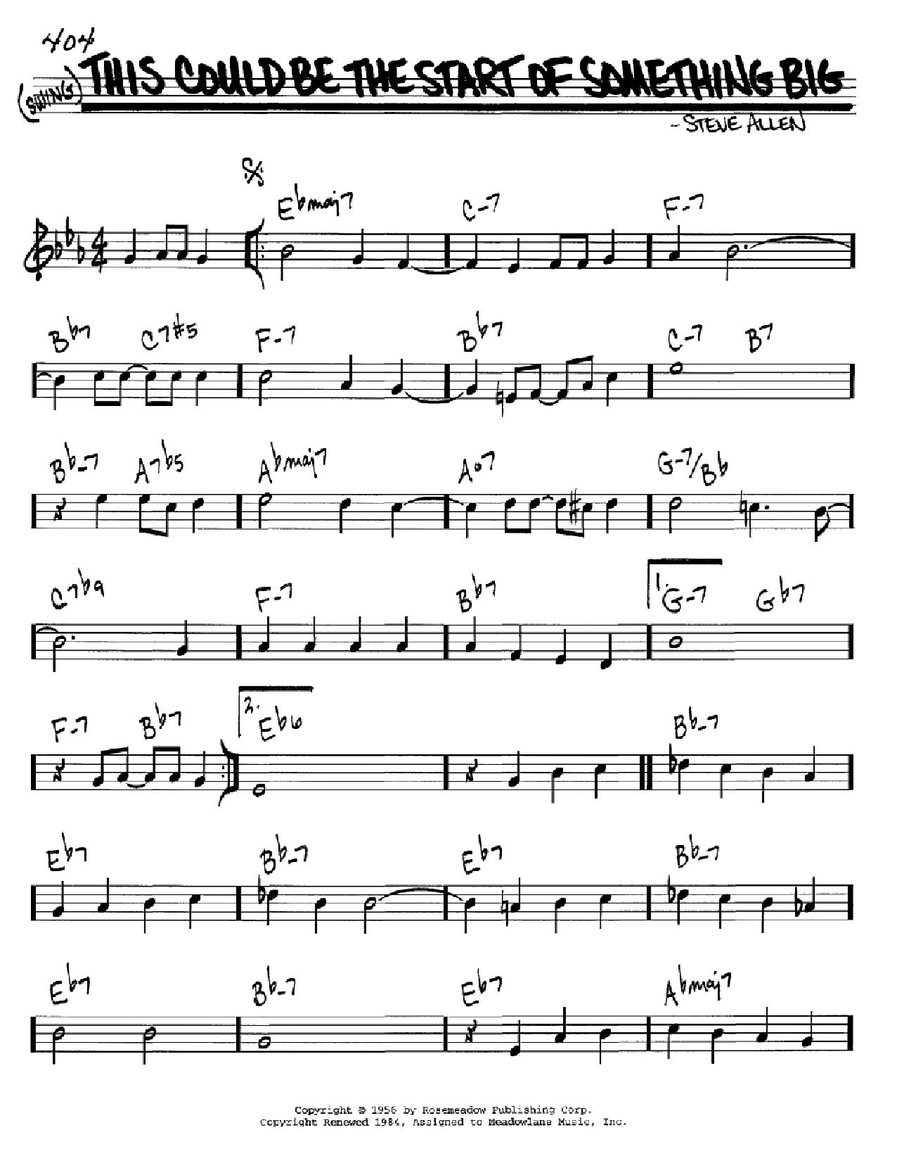 Download Steve Allen This Could Be The Start Of Something Bi Sheet Music