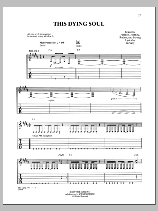 Download Dream Theater This Dying Soul Sheet Music