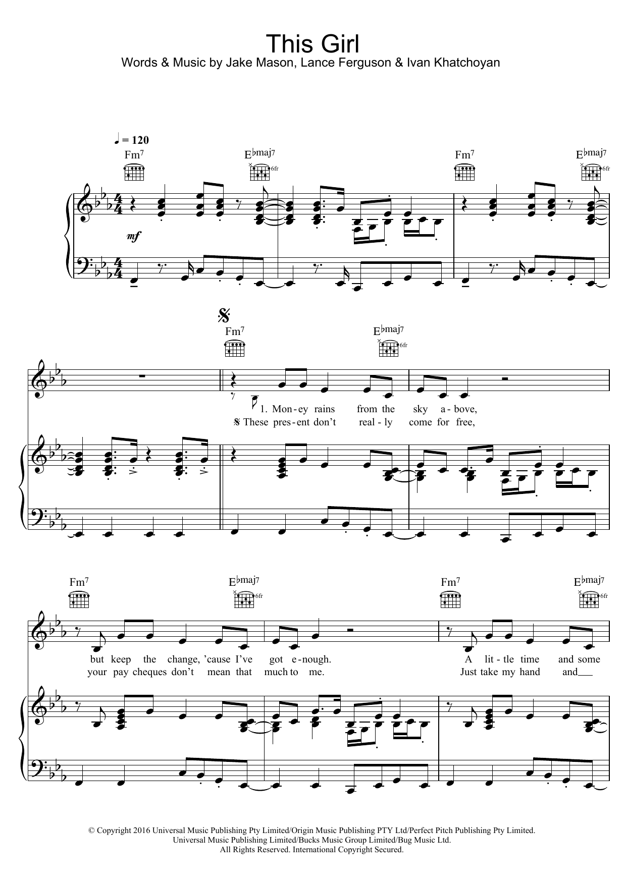 Download Kungs vs Cookin’ on 3 Burners This Girl Sheet Music