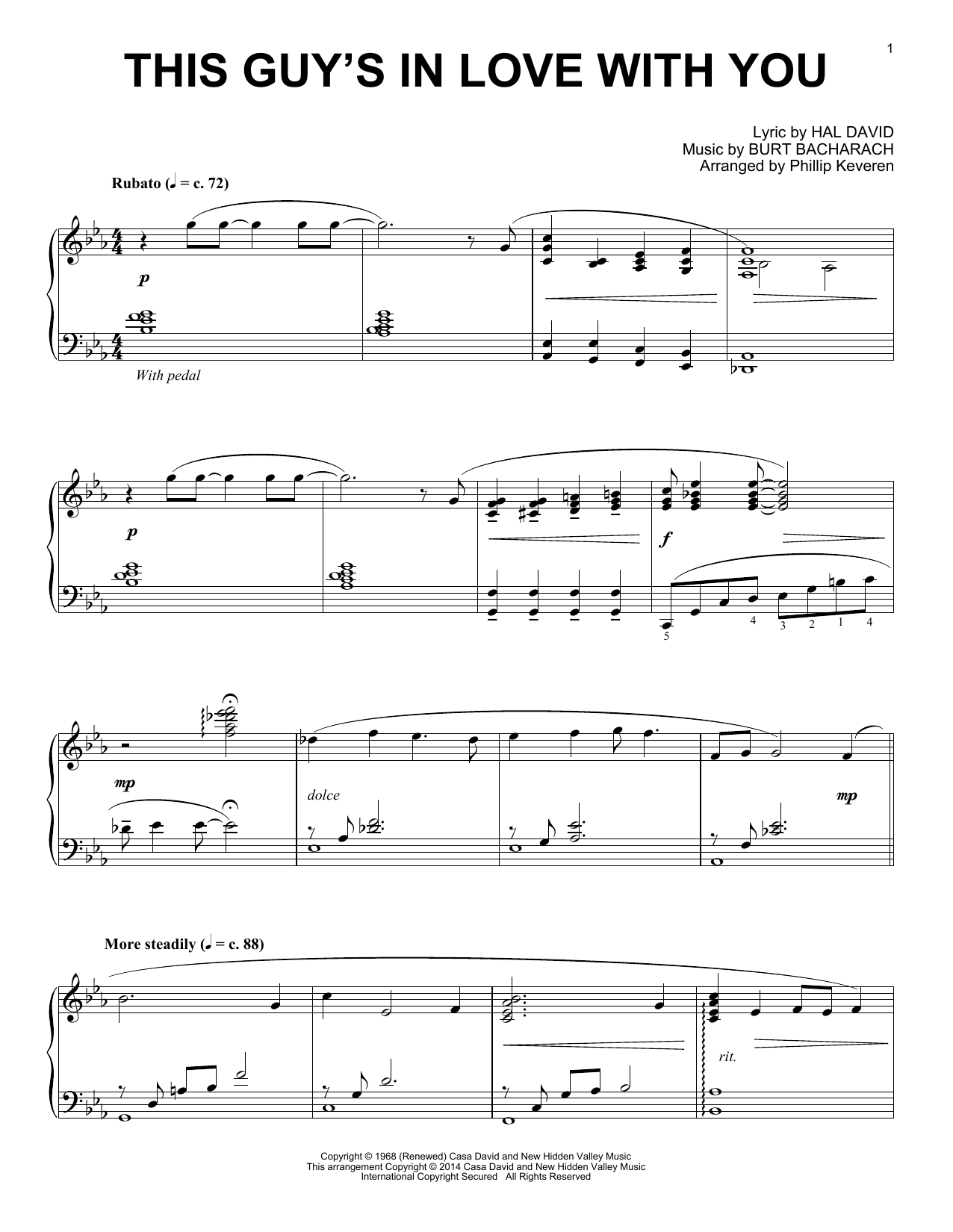 Download Phillip Keveren This Guy's In Love With You Sheet Music