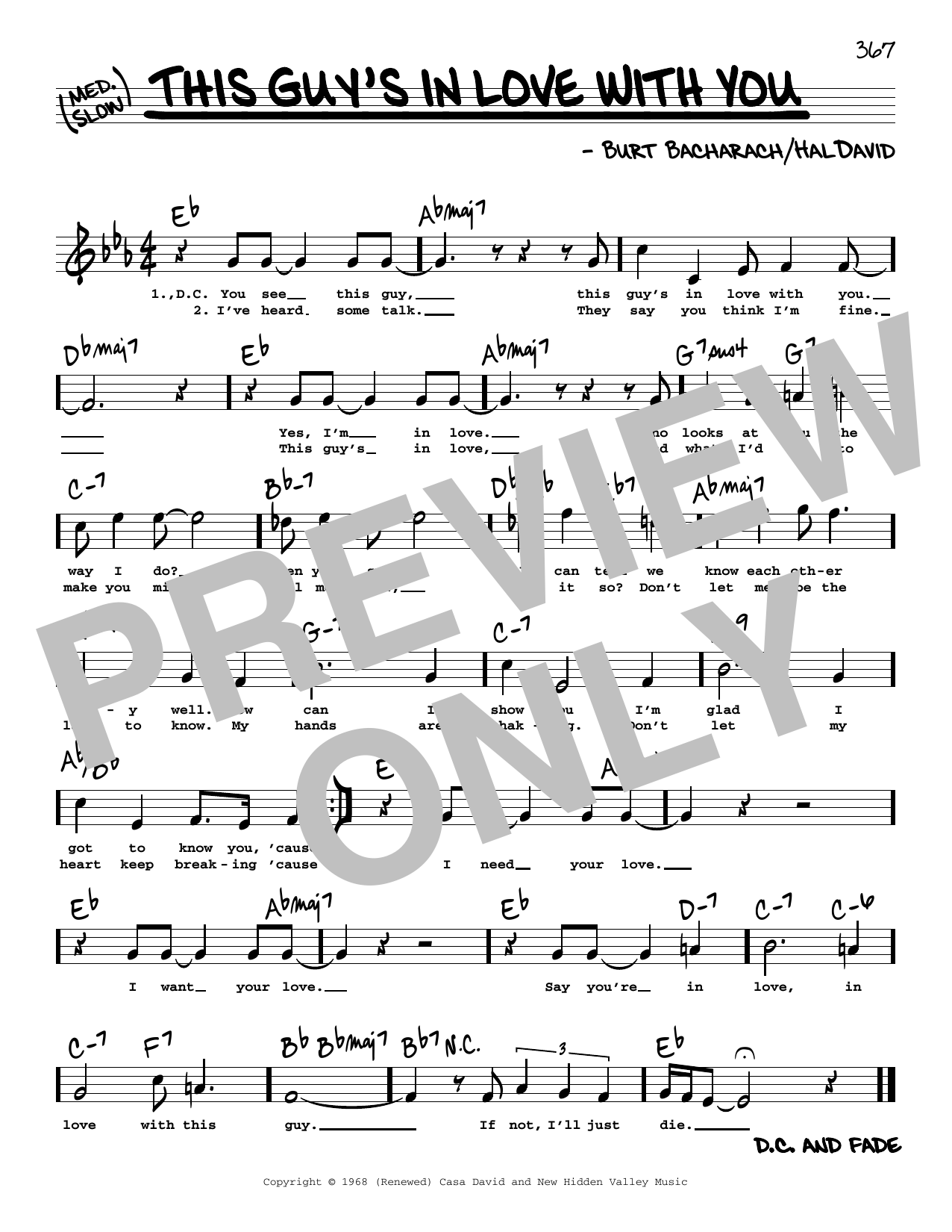 Download Herb Alpert This Guy's In Love With You (High Voice Sheet Music