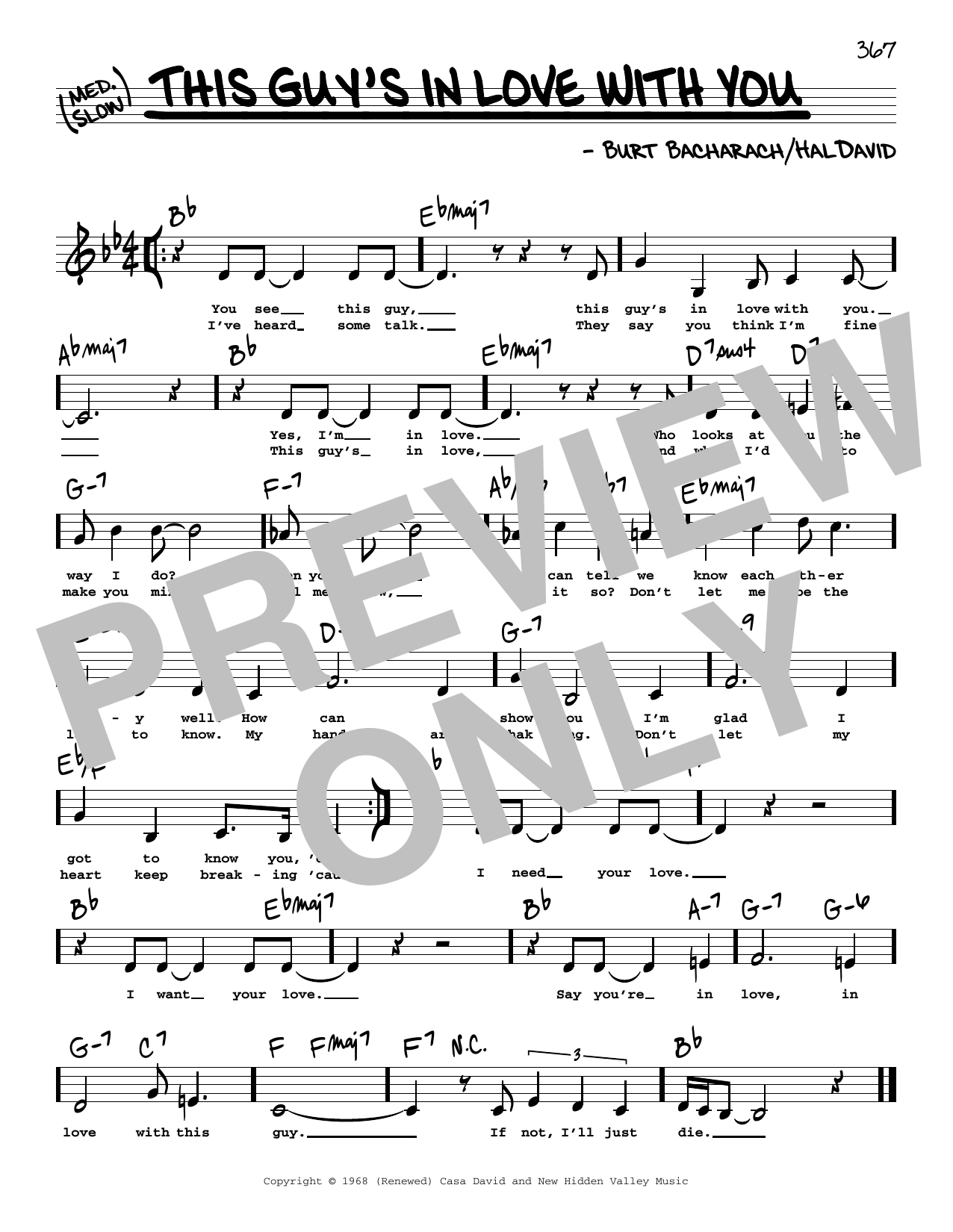 Download Herb Alpert This Guy's In Love With You (Low Voice) Sheet Music