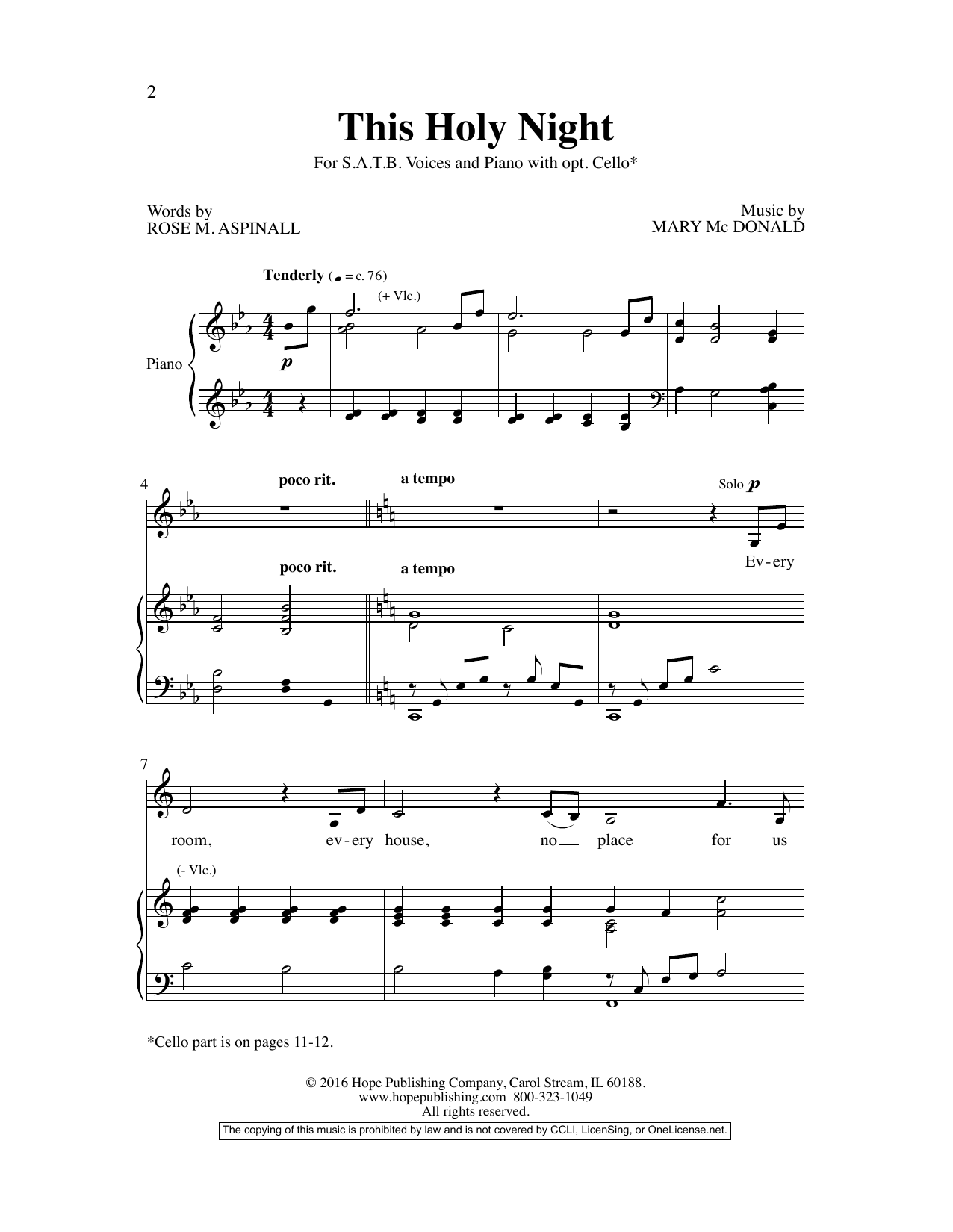 Download Mary McDonald This Holy Night Sheet Music