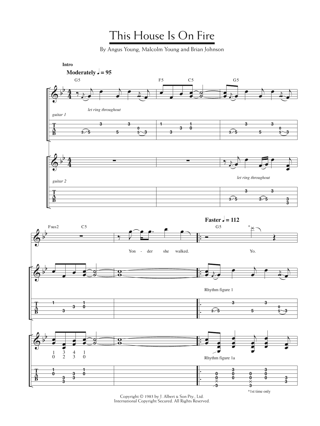 Download AC/DC This House Is On Fire Sheet Music