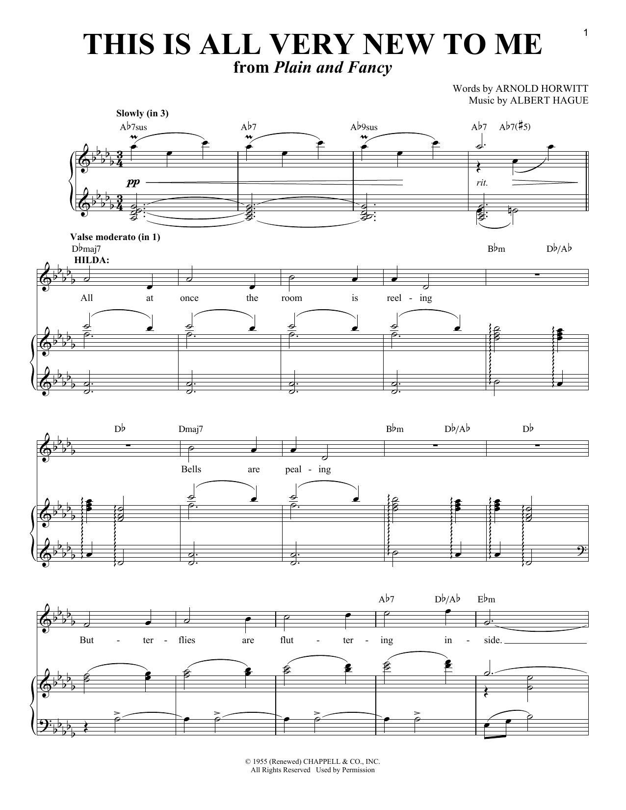 Download Arnold Horwitt and Albert Hague This Is All Very New To Me (from Plain Sheet Music