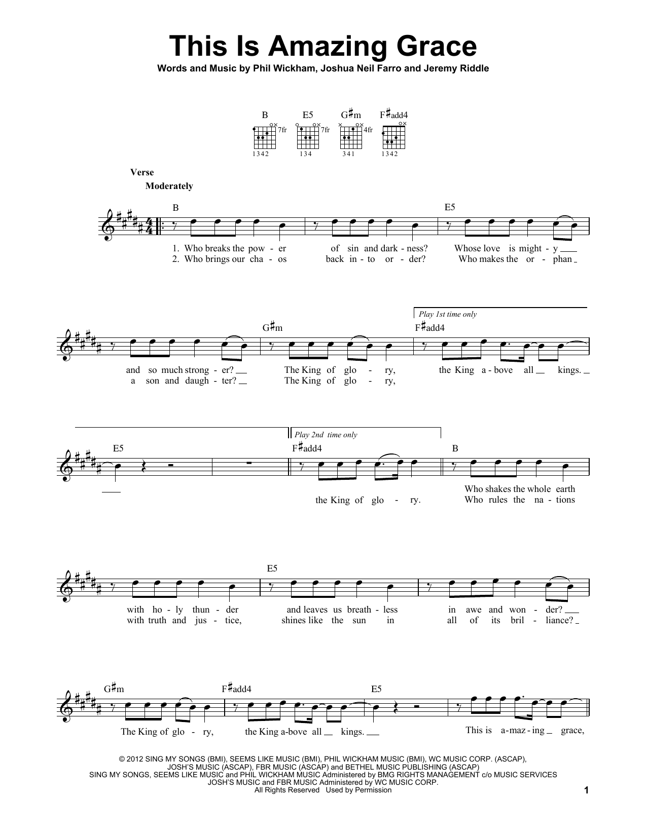 Phil Wickham This Is Amazing Grace sheet music notes printable PDF score