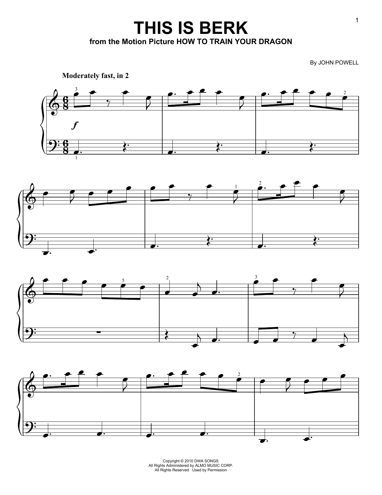 Download John Powell This Is Berk (from How To Train Your Dr Sheet Music