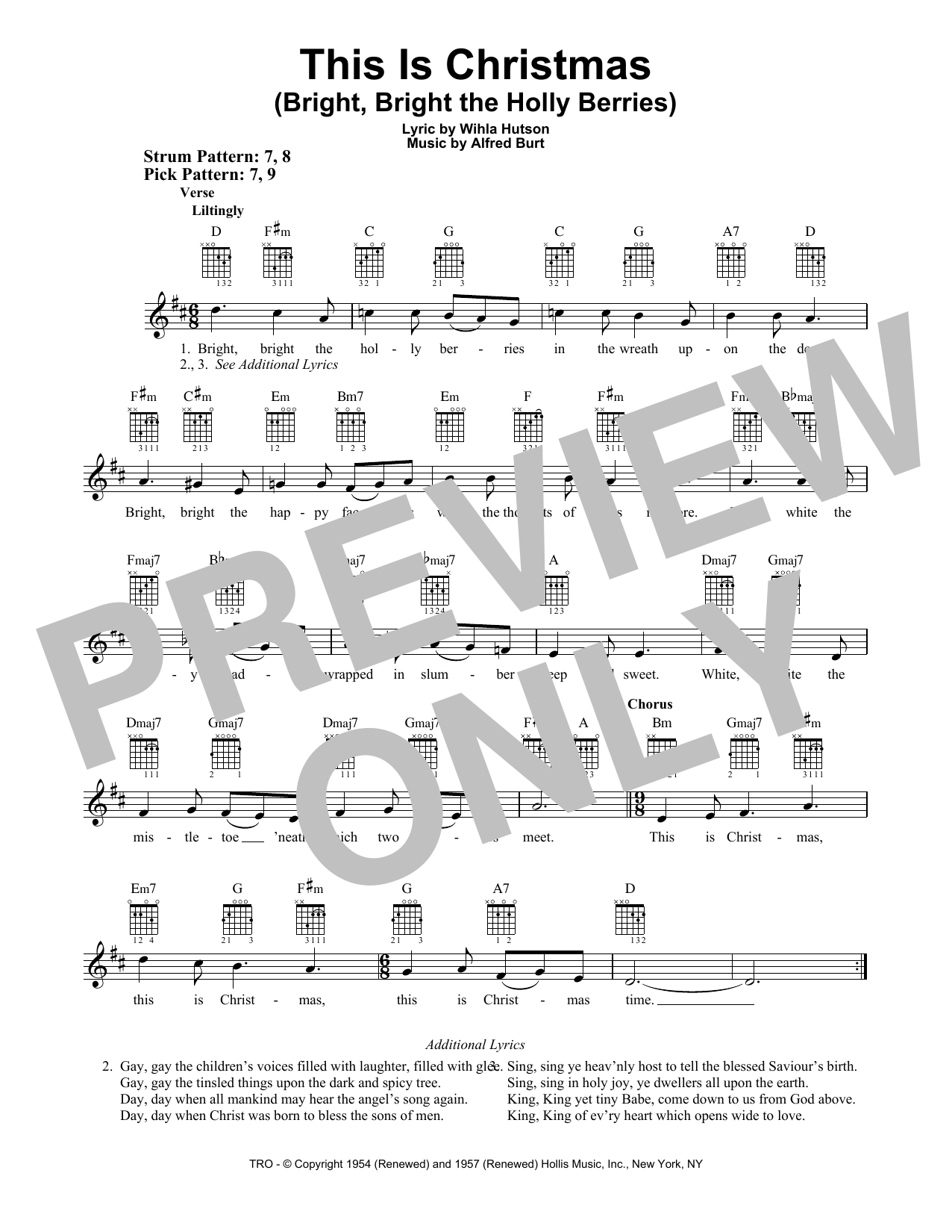 Download Wihla Hutson This Is Christmas (Bright, Bright The H Sheet Music