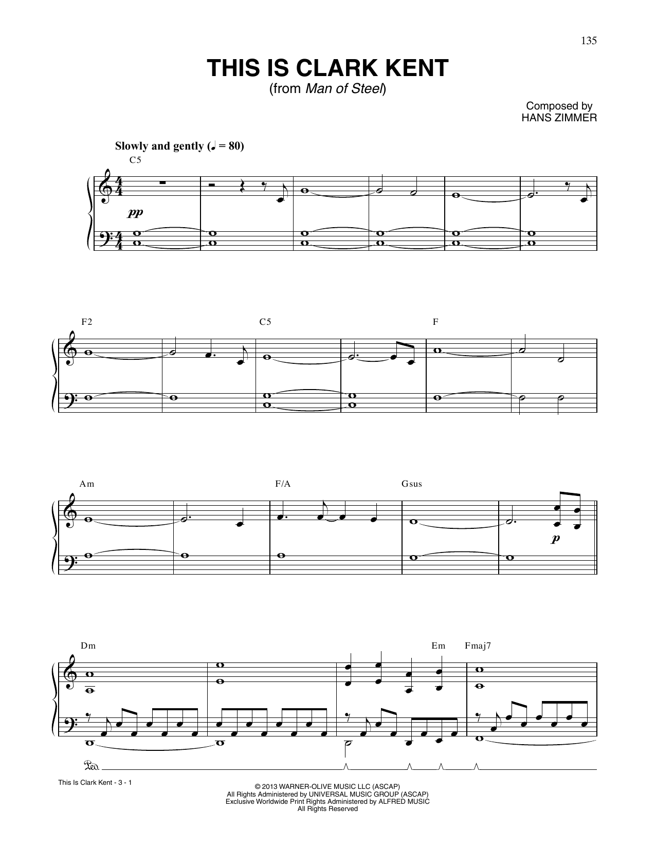 Download Hans Zimmer This Is Clark Kent (from Man Of Steel) Sheet Music