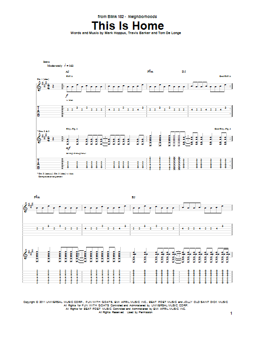 Download Blink-182 This Is Home Sheet Music