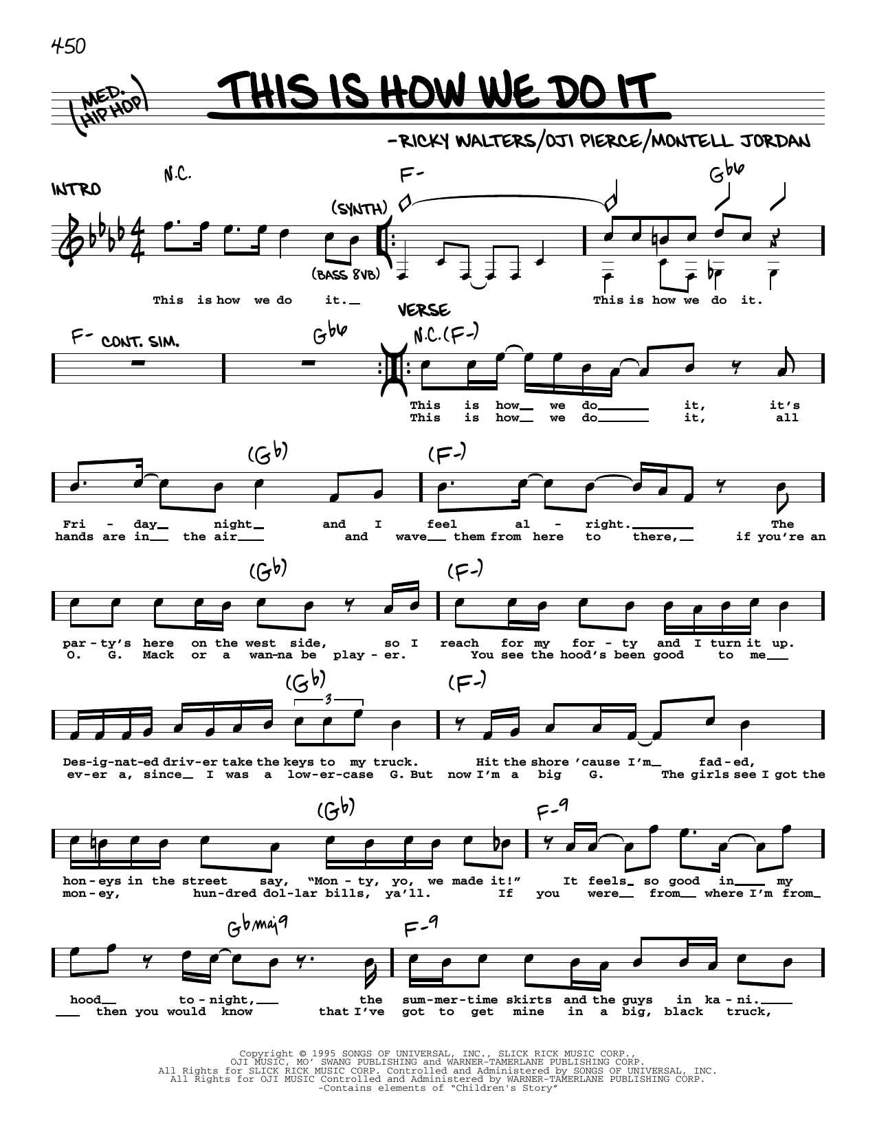 Download Montell Jordan This Is How We Do It Sheet Music