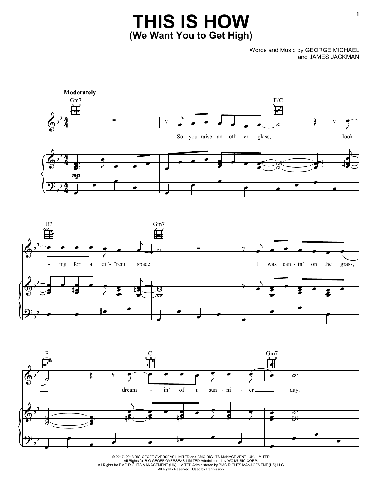 Download George Michael This Is How (We Want You To Get High) Sheet Music