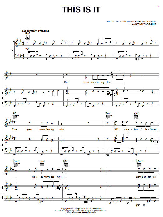 Download Kenny Loggins This Is It Sheet Music