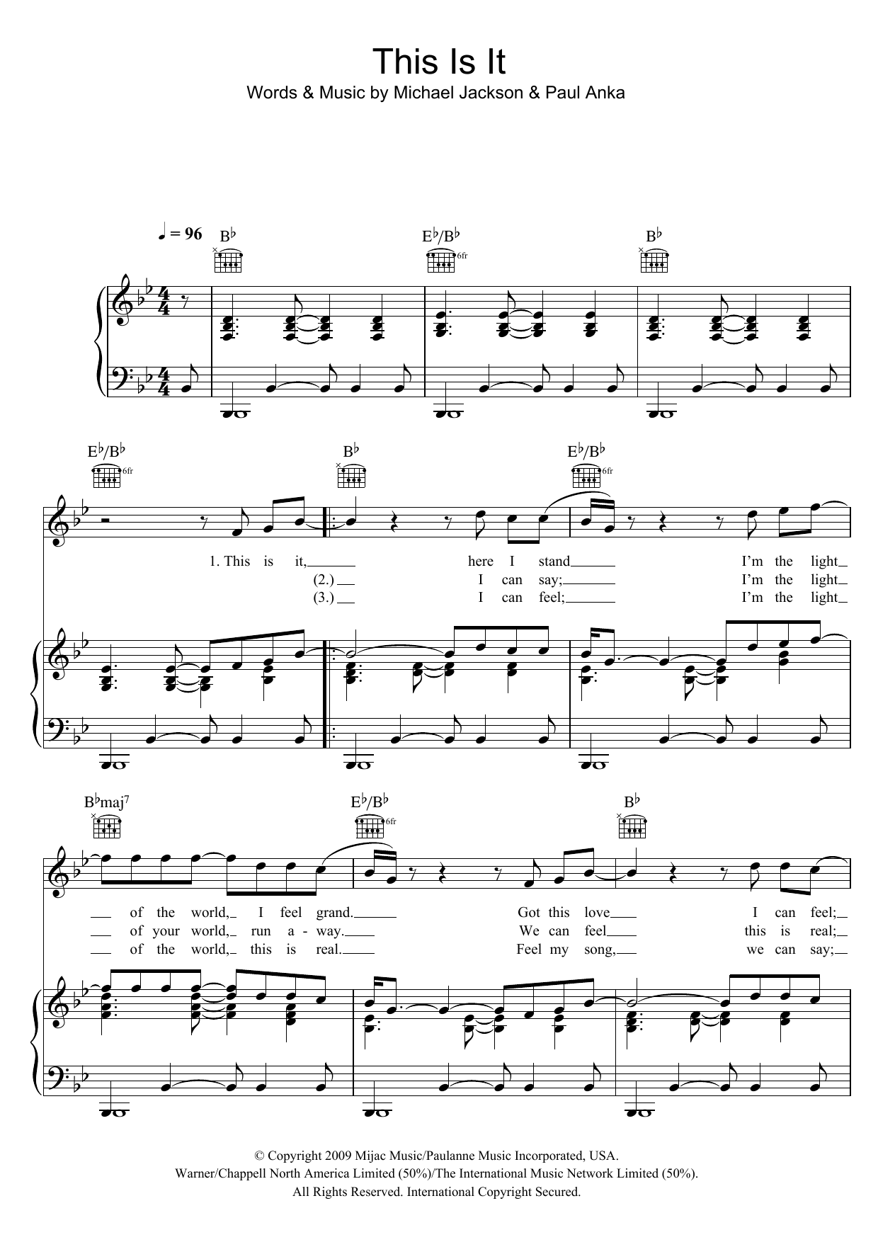 Download Michael Jackson This Is It Sheet Music