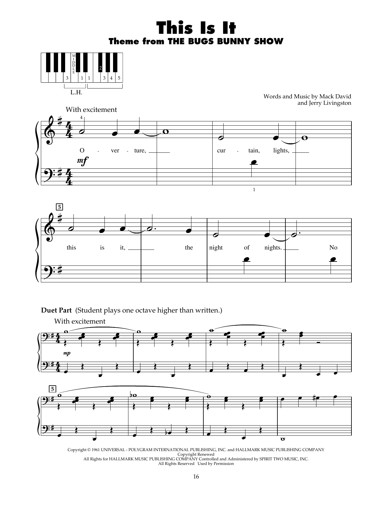 Download Jerry Livingston This Is It! Sheet Music