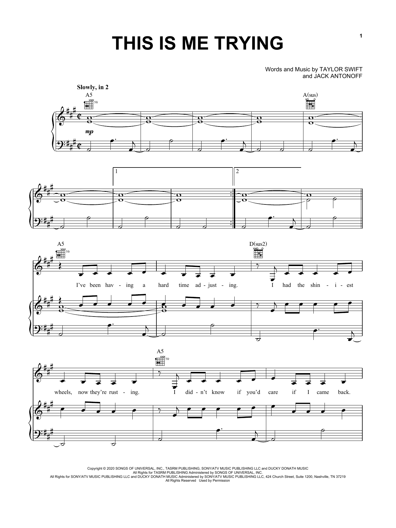 Download Taylor Swift this is me trying Sheet Music