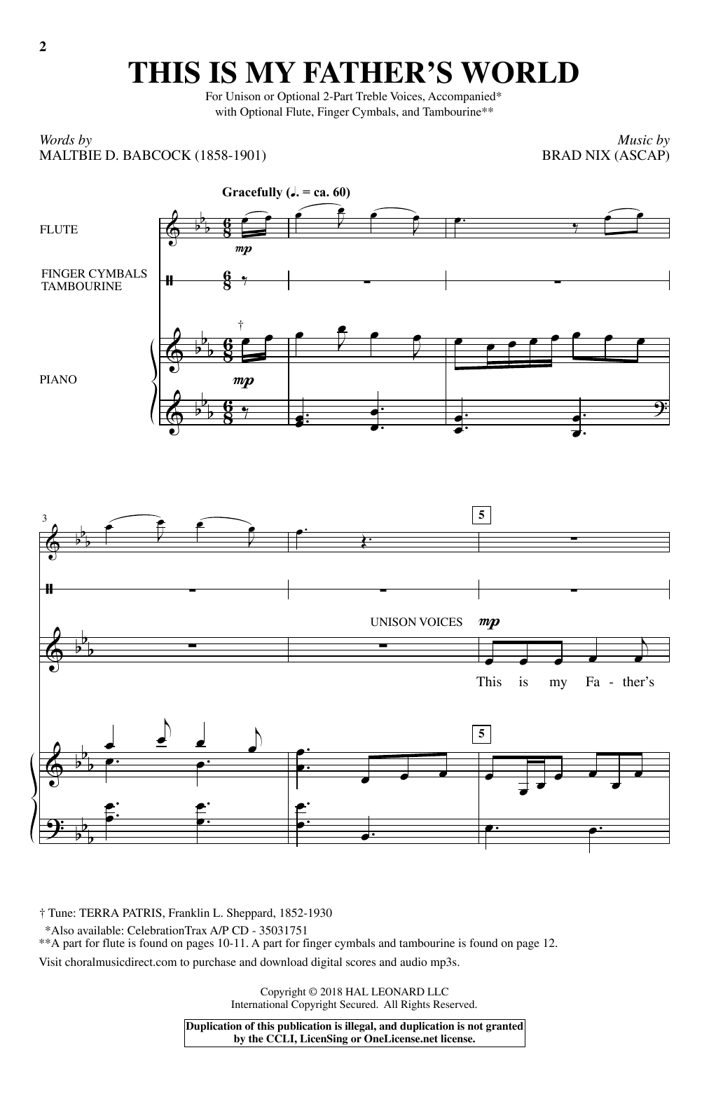 Download Brad Nix This Is My Father's World Sheet Music
