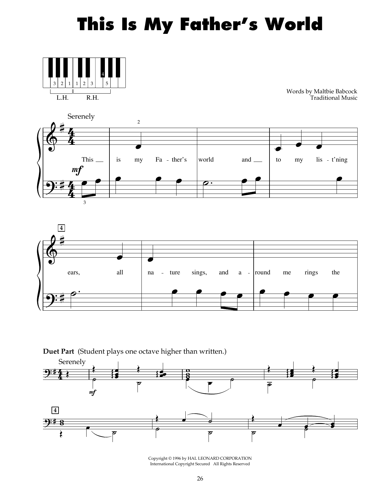 Download Franklin L. Sheppard This Is My Father's World Sheet Music