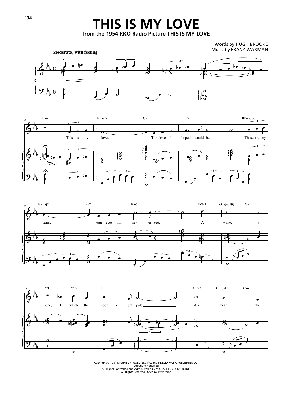 Download Franz Waxman This Is My Love Sheet Music