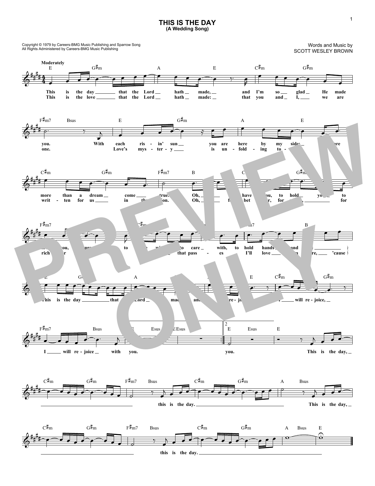 Download Scott Wesley Brown This Is The Day (A Wedding Song) Sheet Music