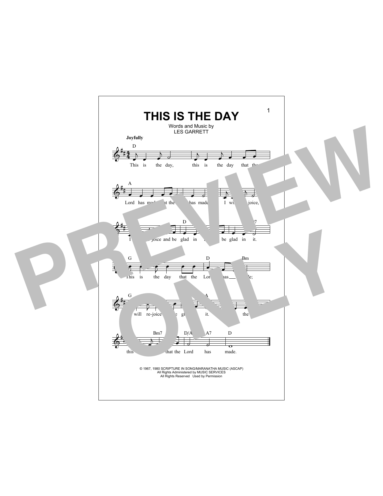 Download Les Garrett This Is The Day Sheet Music