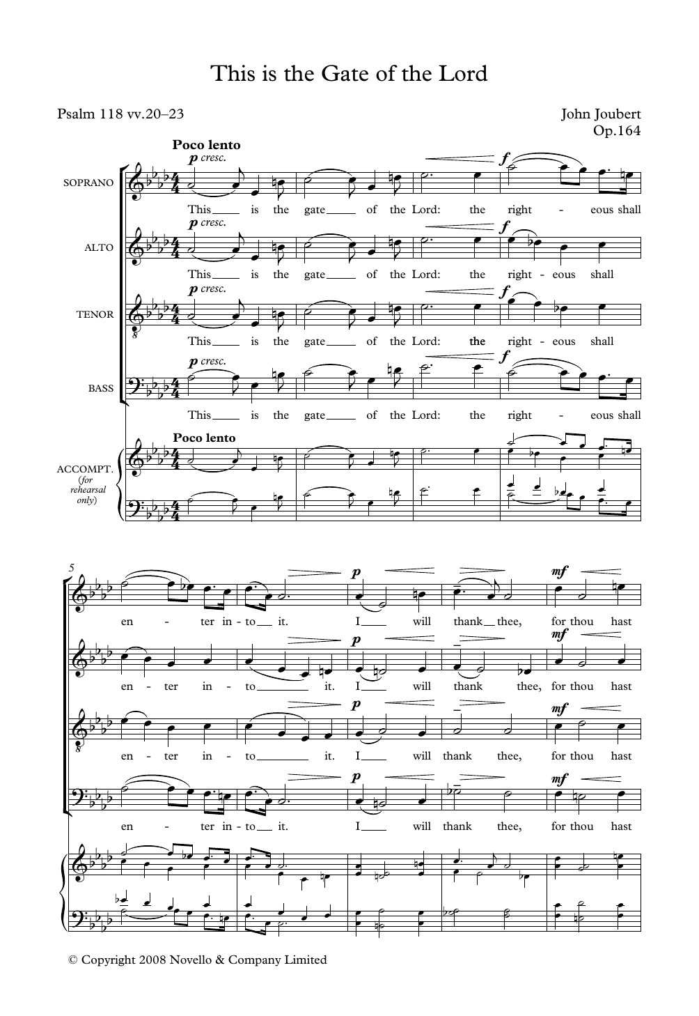 Download John Joubert This Is The Gate Of The Lord Sheet Music