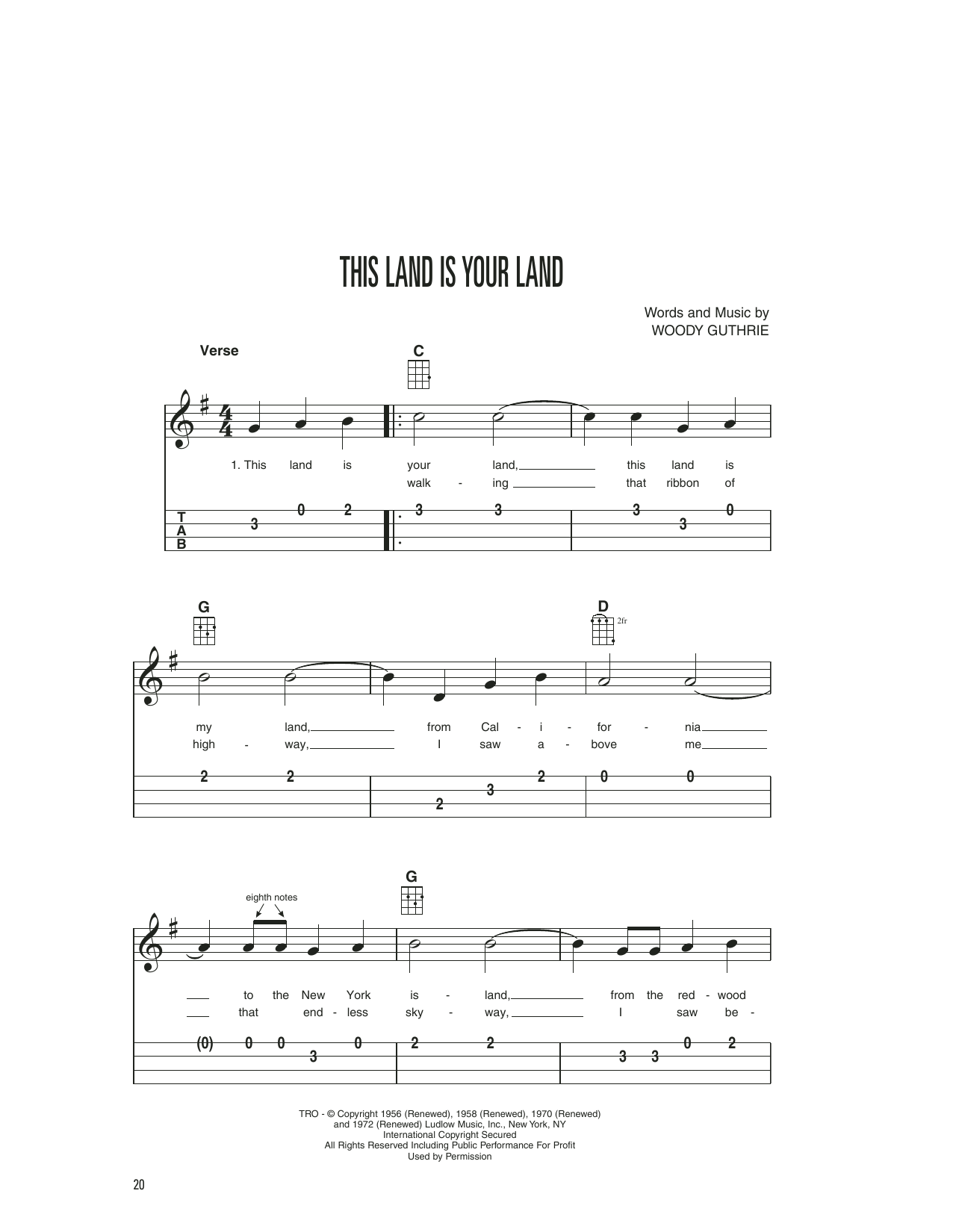 Download Woody & Arlo Guthrie This Land Is Your Land Sheet Music