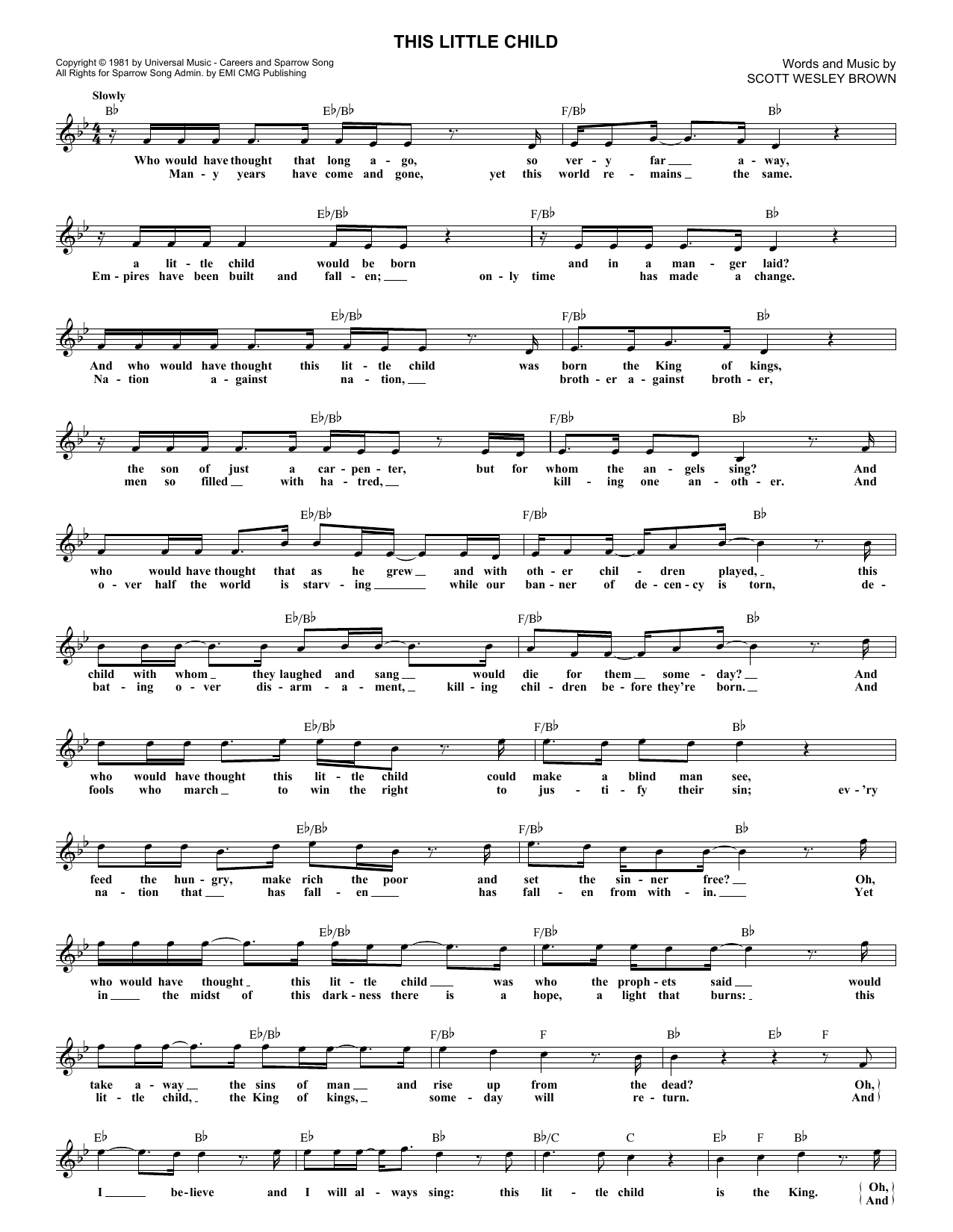 Download Scott Wesley Brown This Little Child Sheet Music