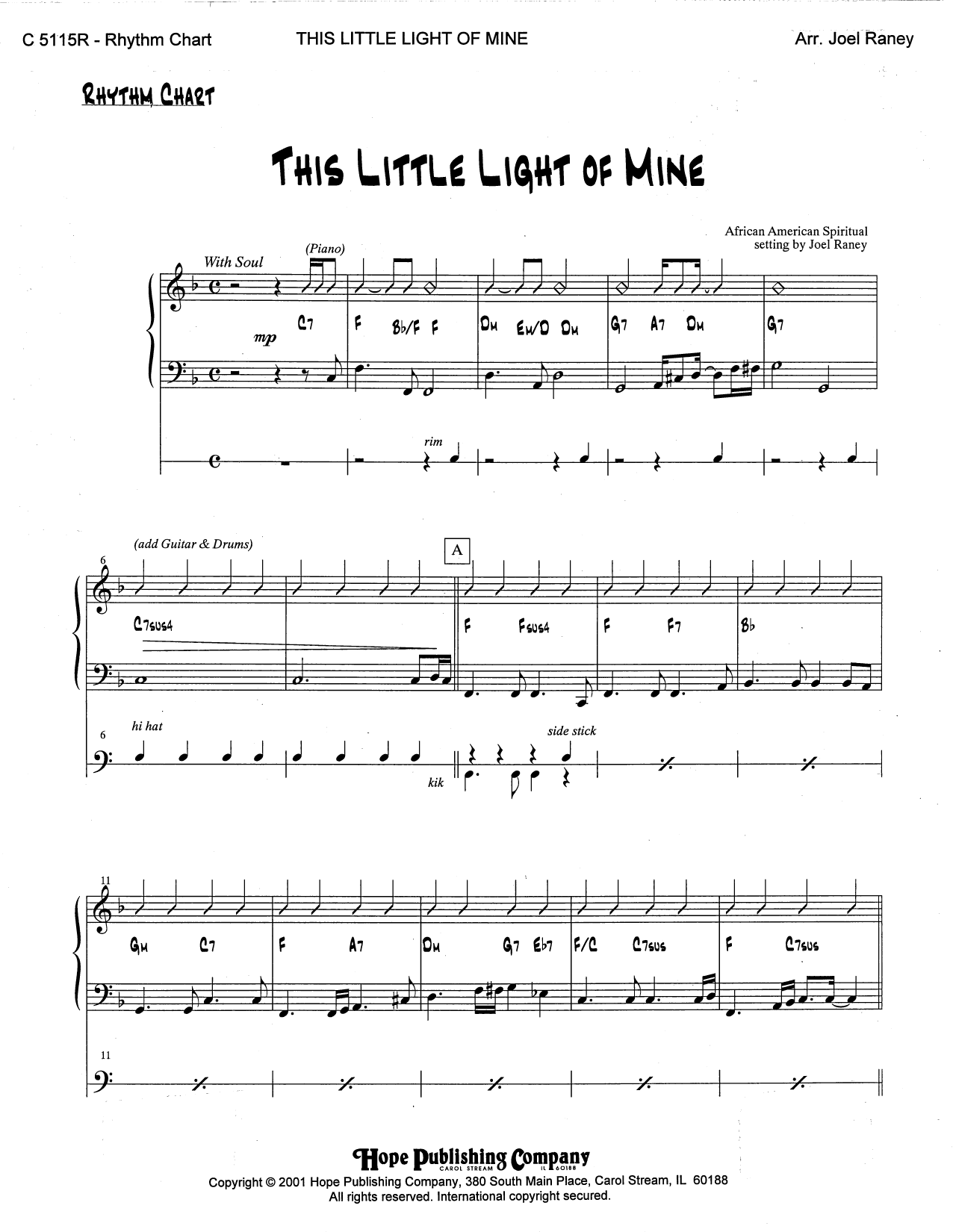 Download Joel Raney This Little Light of Mine - Rhythm Sheet Music