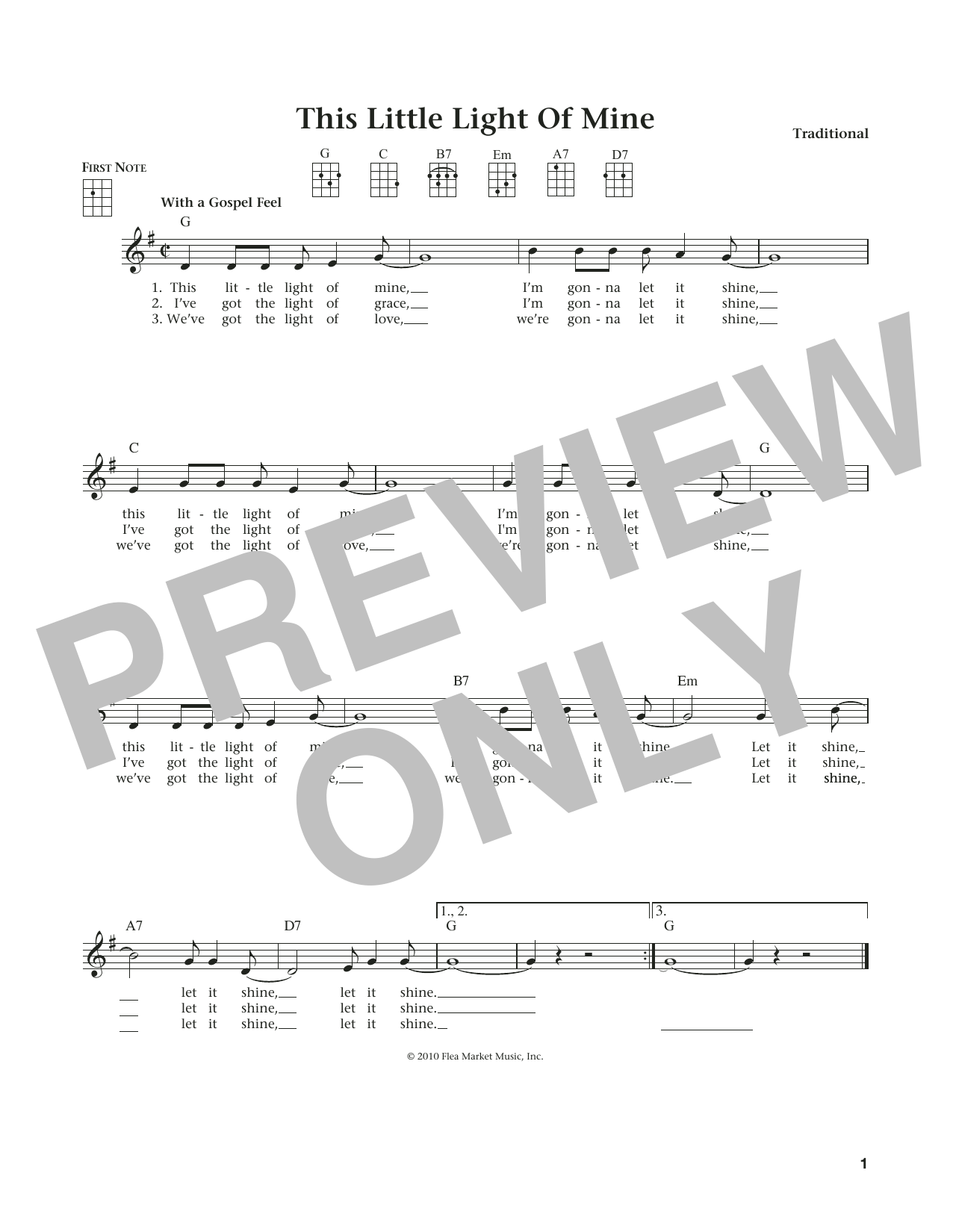Download Traditional This Little Light Of Mine (from The Dai Sheet Music