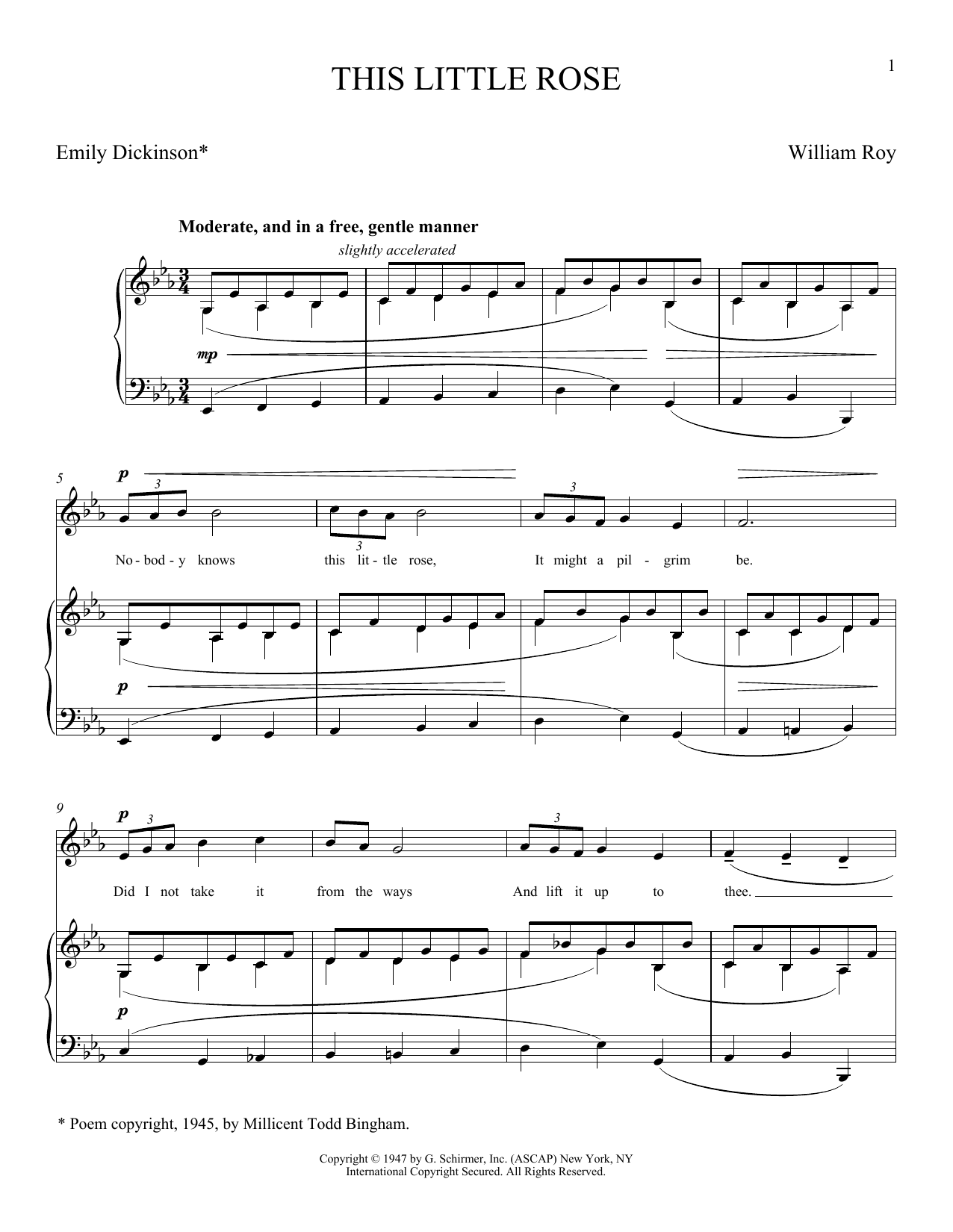 Download Emily Dickinson This Little Rose Sheet Music