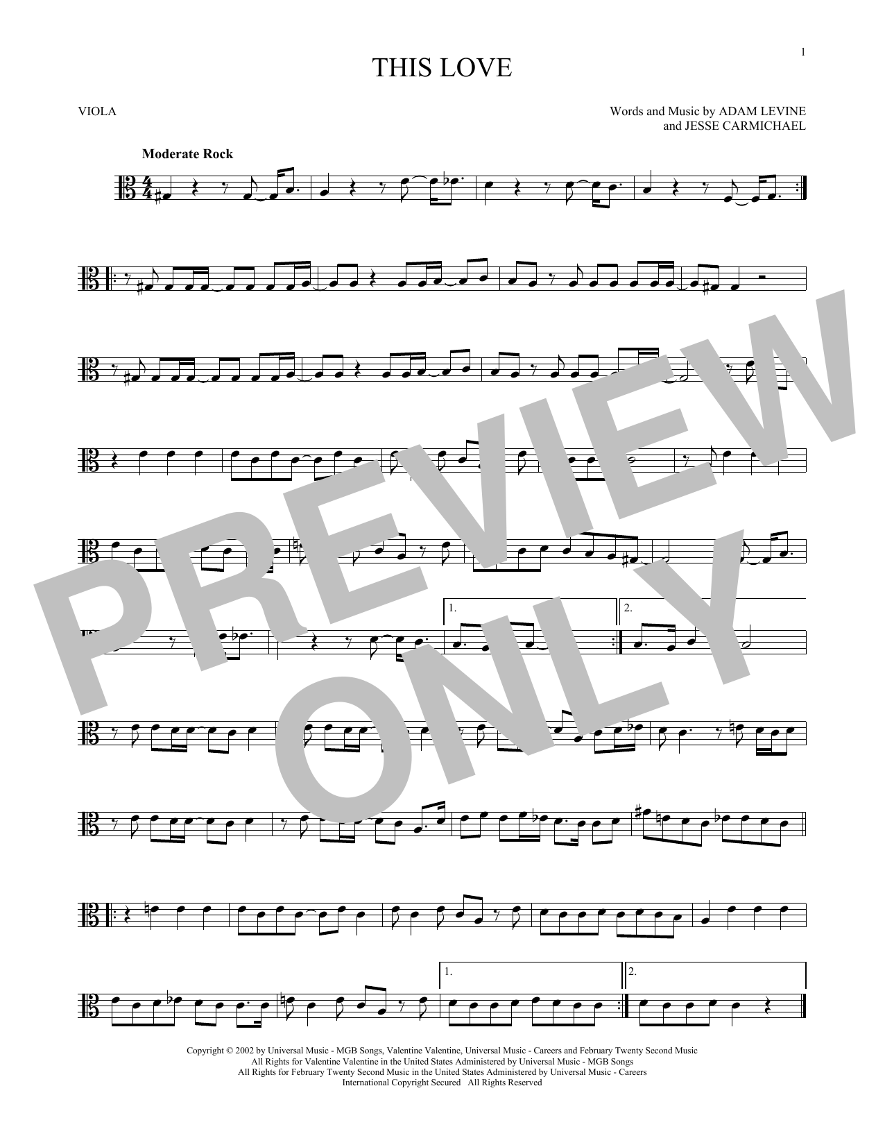 Download Maroon 5 This Love Sheet Music