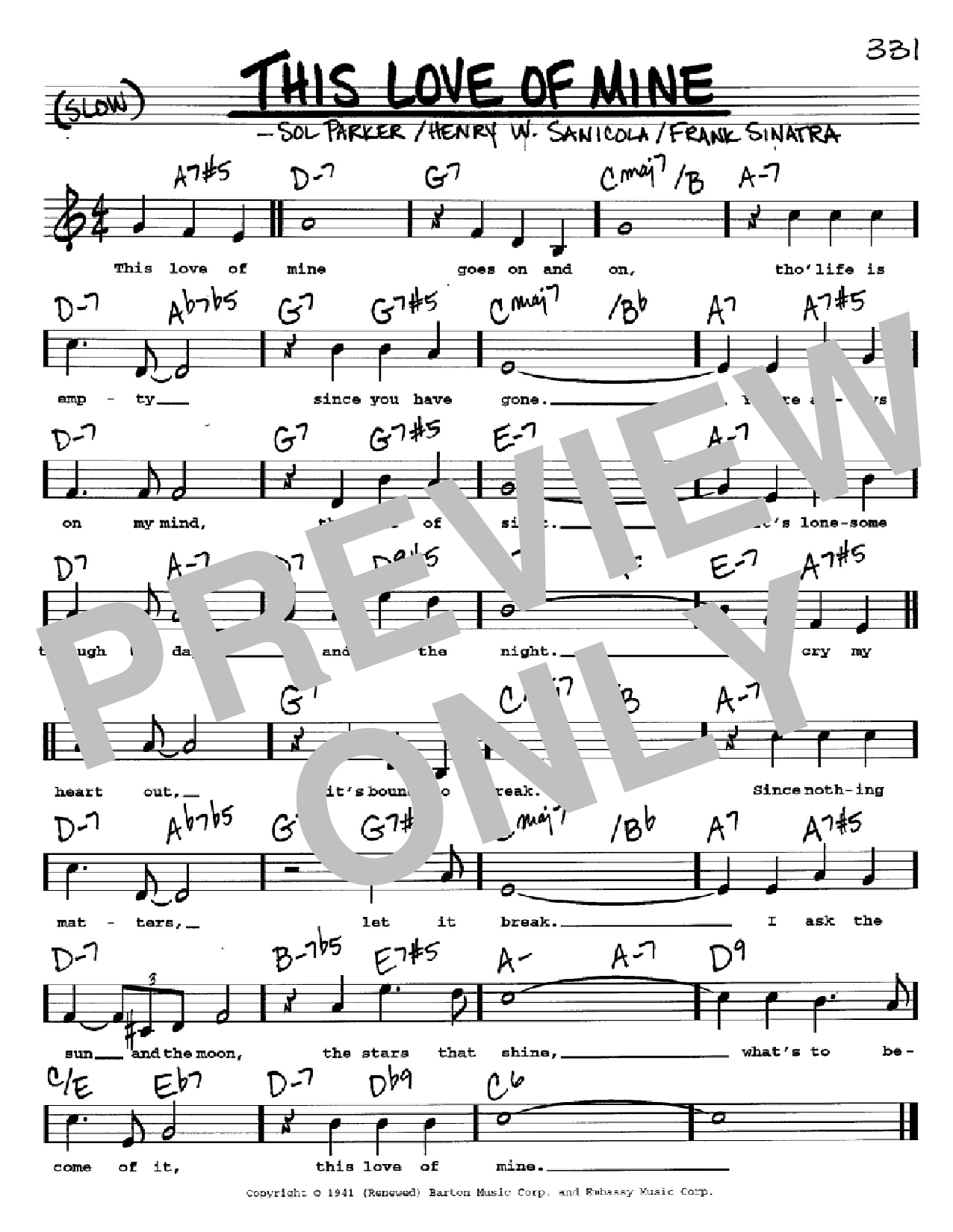 Download Frank Sinatra This Love Of Mine Sheet Music