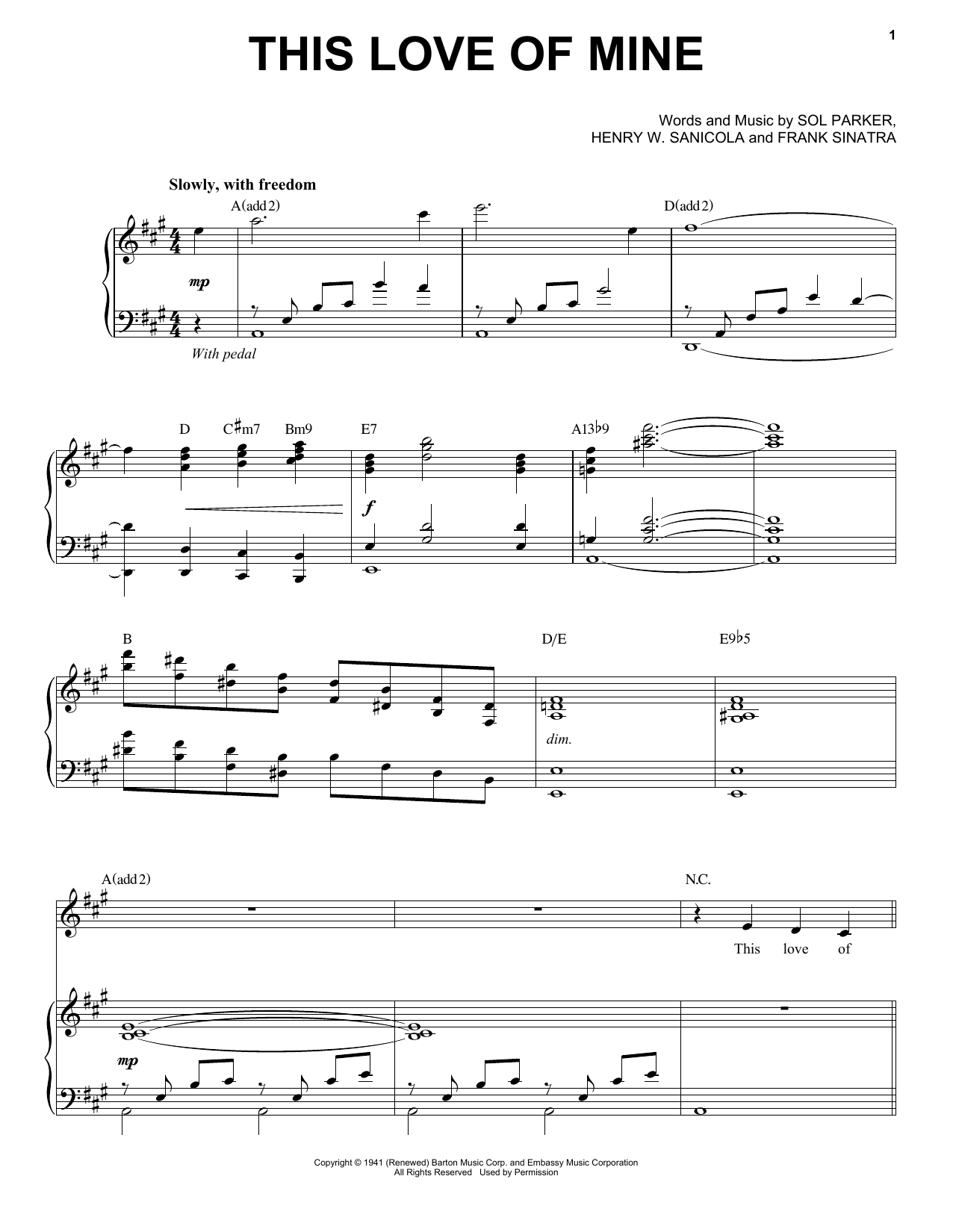 Download Michael Buble This Love Of Mine Sheet Music