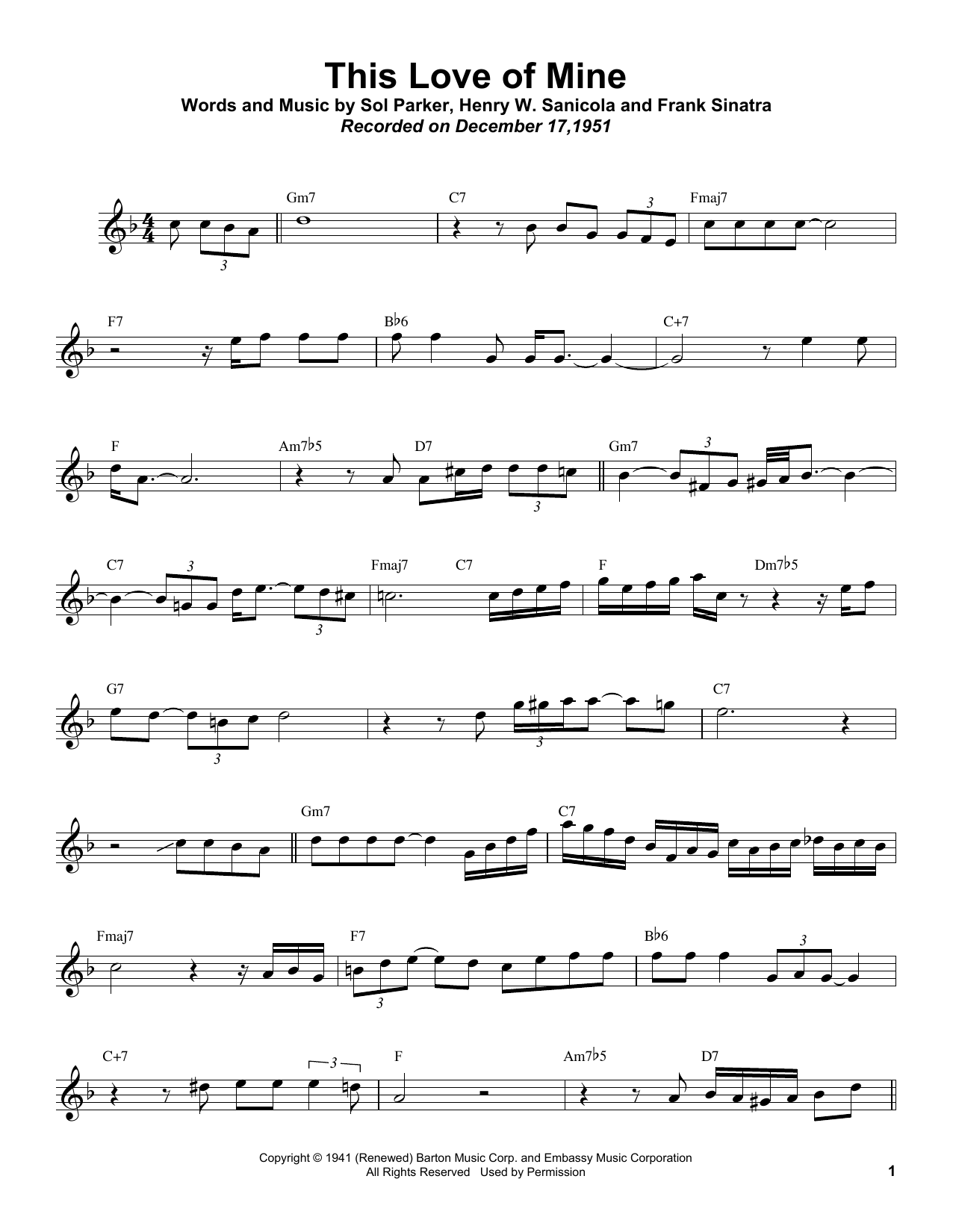 Download Sonny Rollins This Love Of Mine Sheet Music