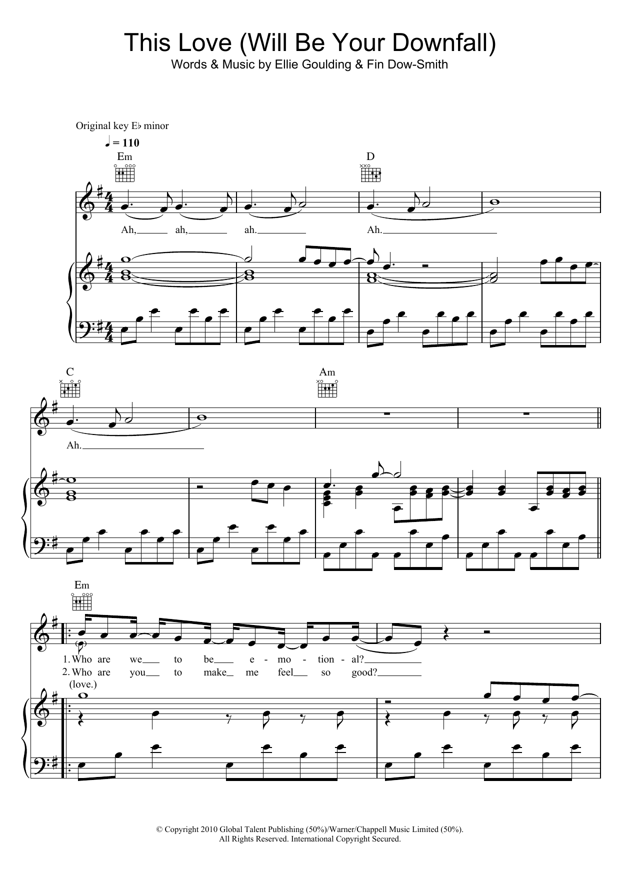 Download Ellie Goulding This Love (Will Be Your Downfall) Sheet Music