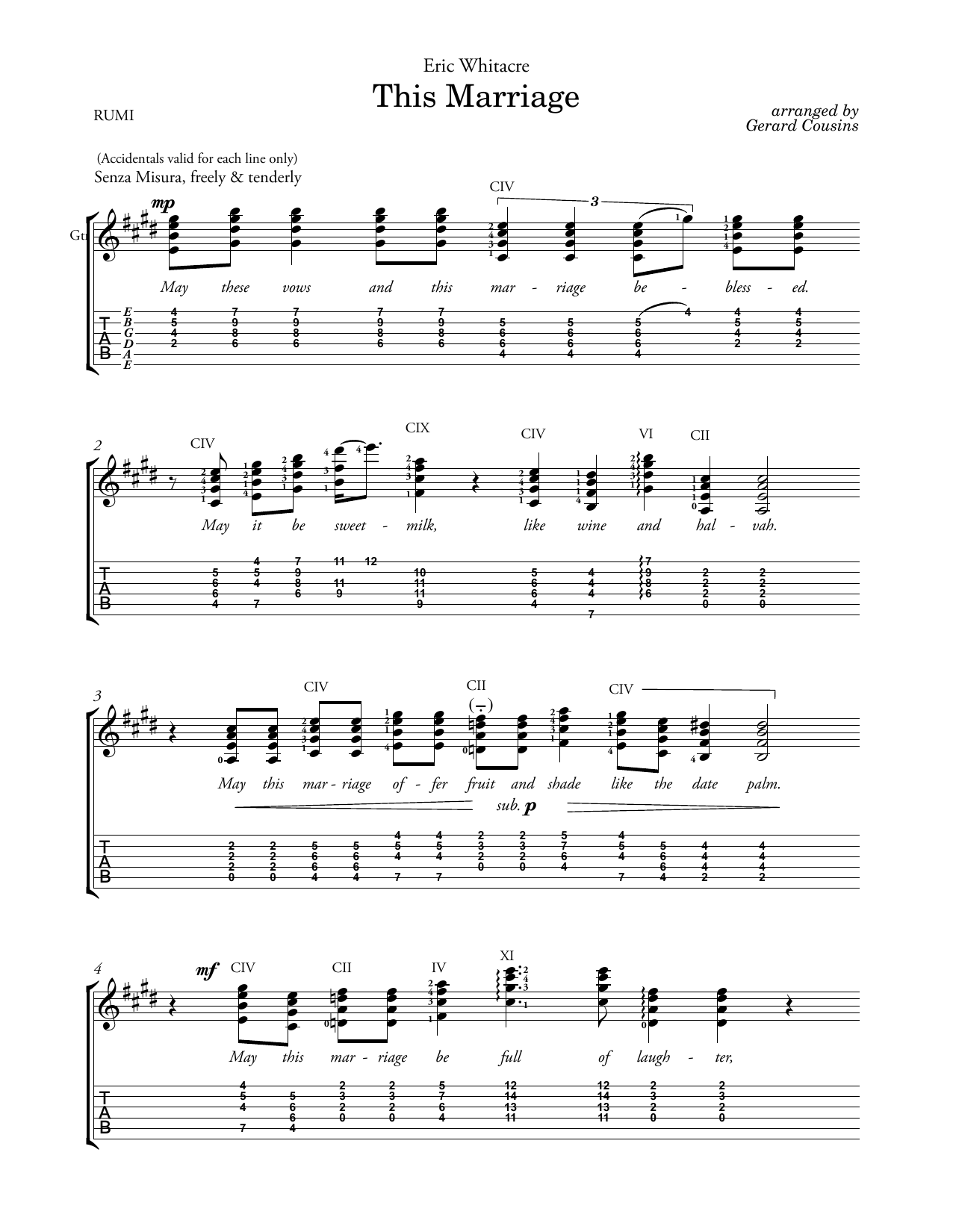 Download Eric Whitacre This Marriage (arr. Gerard Cousins) Sheet Music