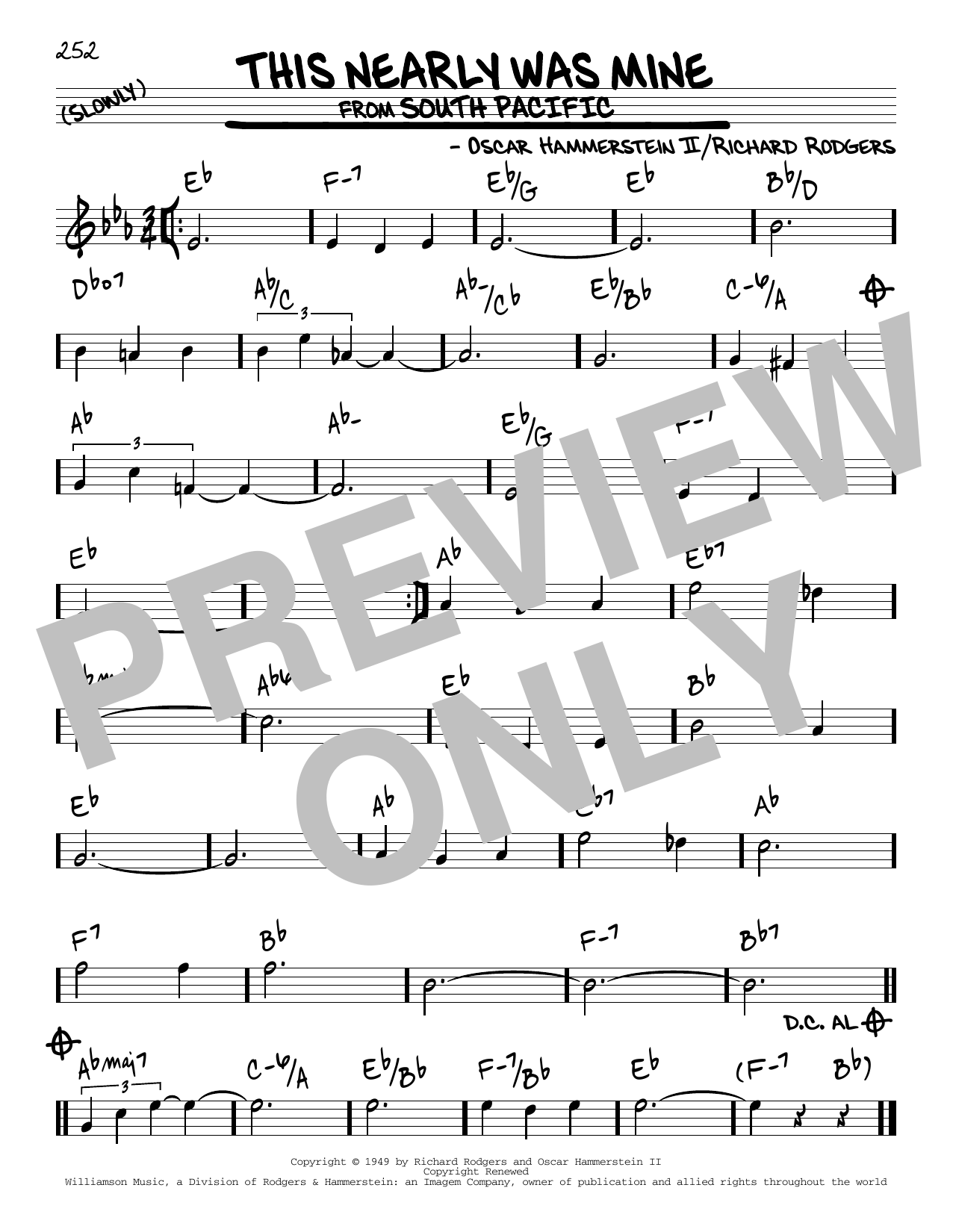 Download Rodgers & Hammerstein This Nearly Was Mine Sheet Music