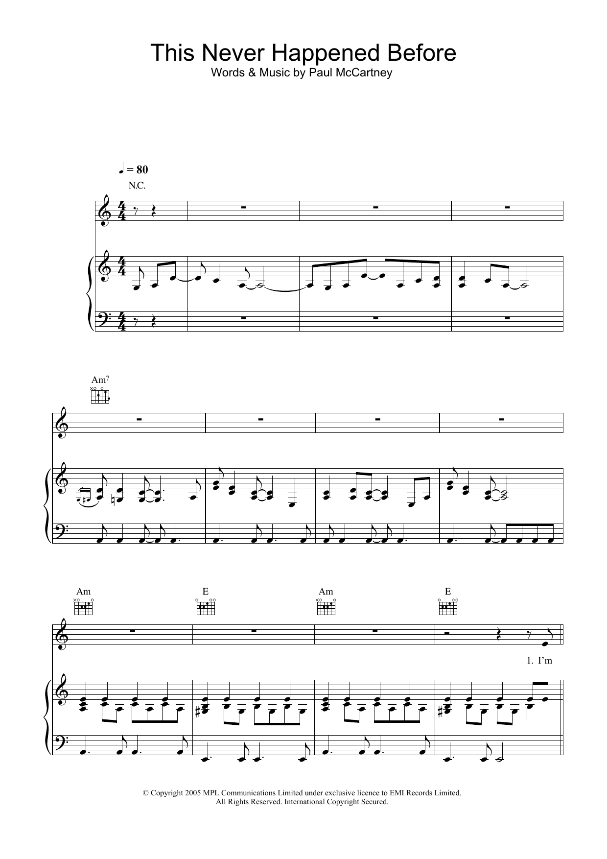 Download Paul McCartney This Never Happened Before Sheet Music