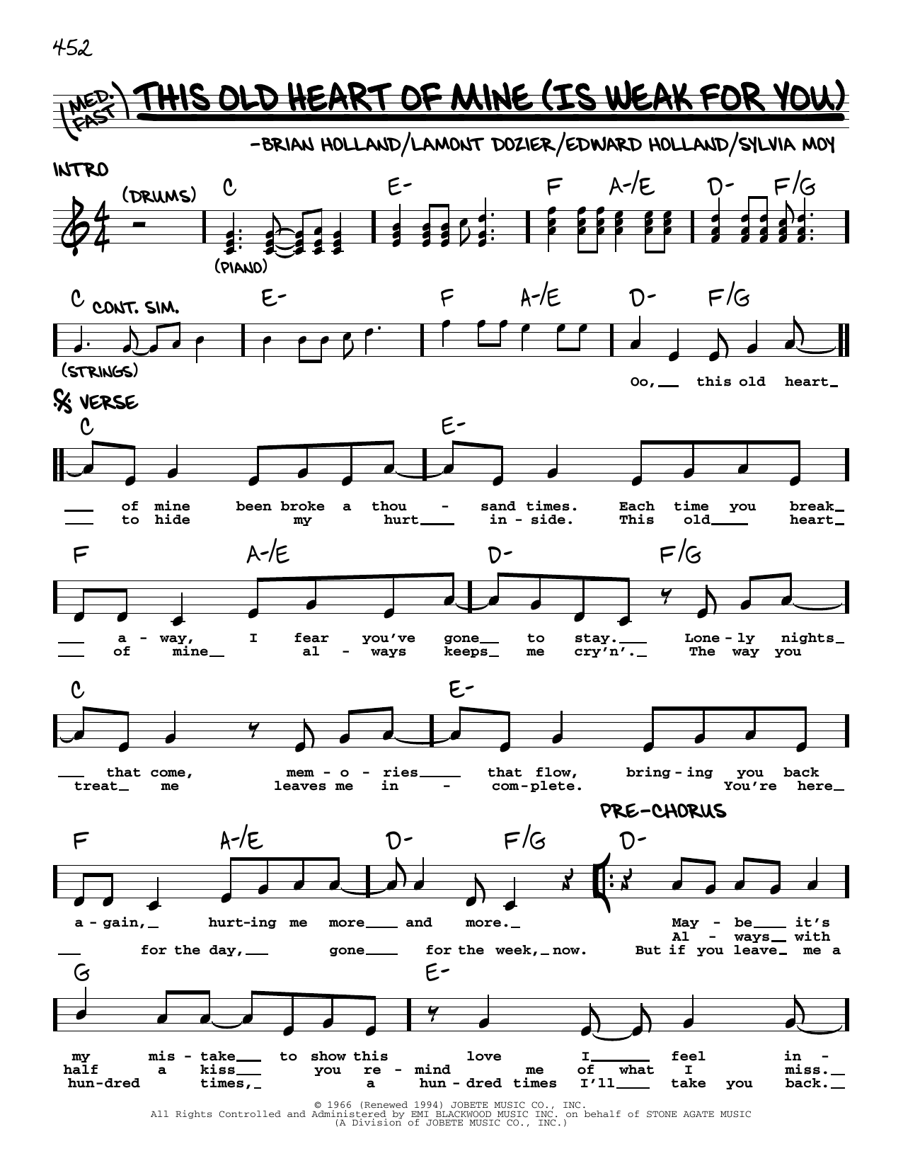 Download The Isley Brothers This Old Heart Of Mine (Is Weak For You Sheet Music